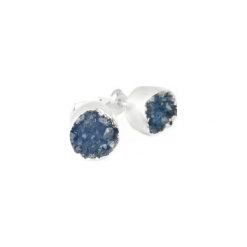 Earrings Agat Szaroniebieskie srebro. Niebieskie kolczyki damskie Brazi druse jewelry, z agatem, srebrne, na sztyftcie. Za 170,00 zł.