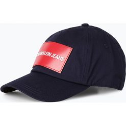 Czapki damskie: Calvin Klein Jeans - Damska czapka z daszkiem z dodatkiem skóry, niebieski