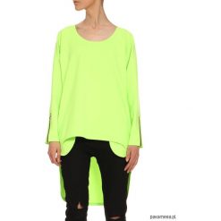 Bluza neonowozielona YY700053_RAL6018. Żółte bluzki damskie Pakamera, na co dzień, bez wzorów, eleganckie, z okrągłym kołnierzem, bez rękawów. Za 245,00 zł.