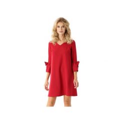 Sukienka trapezowa Melody malinowa ED022-1. Różowe sukienki damskie marki Ella dora, xxl, bez wzorów, z poliesteru, eleganckie, bez kołnierzyka, bez rękawów, trapezowe. Za 219,00 zł.