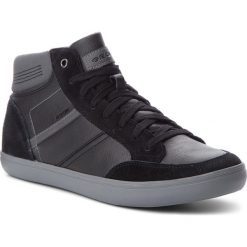 Sneakersy GEOX - U Box E U84R3E 0ME22 C9270 Black/Anthracite. Czarne sneakersy męskie Geox, na co dzień, bez wzorów, z zamszu, eleganckie, bez zapięcia. W wyprzedaży za 199,00 zł.