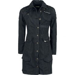 Khujo Kerim Płaszcz damski czarny. Czarne płaszcze damskie marki khujo, l, w paski, z bawełny, vintage. Za 599,90 zł.