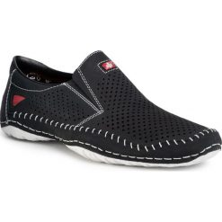Półbuty RIEKER - 06386-14 Blau. Niebieskie półbuty męskie Rieker, na co dzień, bez wzorów, ze skóry ekologicznej, eleganckie, bez zapięcia. W wyprzedaży za 229,00 zł.