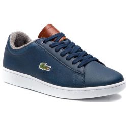 Sneakersy LACOSTE - Carnaby Evo 318 2 Spm 7-36SPM00102Q8 Nvy/Brw. Niebieskie sneakersy męskie Lacoste, na co dzień, bez wzorów, ze skóry, eleganckie, bez zapięcia. W wyprzedaży za 339,00 zł.