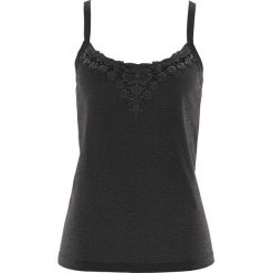 Top bonprix czarny. Czarne bluzki damskie bonprix, w koronkowe wzory, z koronki, bez kołnierzyka. Za 44,99 zł.