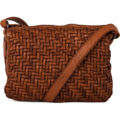 Skórzana torebka w kolorze jasnobrązowym - 21 x 16 x 7 cm. Brązowe torebki klasyczne damskie neropantera, w paski, z materiału. W wyprzedaży za 272,95 zł.