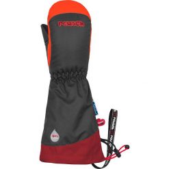 Rękawiczki narciarskie "Walter R-TEX® XT Mitten" w kolorze czarno-czerwonym. Czerwone szaliki i rękawiczki niemowlęce Reusch, bez wzorów, z polaru. W wyprzedaży za 75,95 zł.