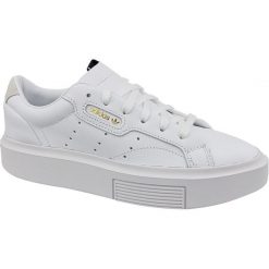Białe Buty adidas Sleek Super W EF8858. Białe buty sportowe damskie Adidas, bez wzorów, ze skóry, sportowe. W wyprzedaży za 429,00 zł.