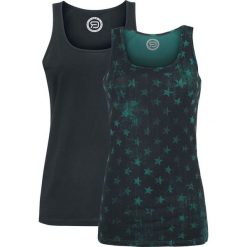 Topy damskie: RED by EMP Stars Allover – Double Pack Top damski zielony/czarny