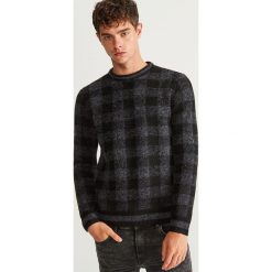 Sweter w kratkę - Szary. Szare swetry klasyczne męskie marki Reserved, l, w kratkę. Za 99,99 zł.