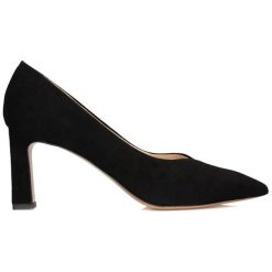 Buty ślubne damskie: Skórzane czółenka w kolorze czarnym