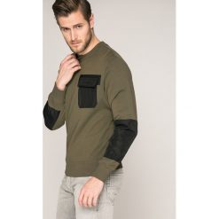 Diesel - Bluza. Zielone bluzy męskie Diesel, s, bez wzorów, z elastanu, z okrągłym kołnierzem, bez rękawów, bez kaptura. W wyprzedaży za 299,90 zł.