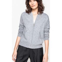 Kaszmirowy sweter na suwak z kapturem. Czarne kardigany damskie marki La Redoute Collections, l, z kaszmiru. Za 667,80 zł.