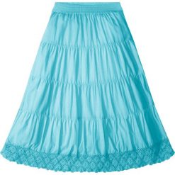 Spódniczka z koronką bonprix morski. Niebieskie spódniczki dziewczęce bonprix, w koronkowe wzory, z koronki. Za 59,99 zł.
