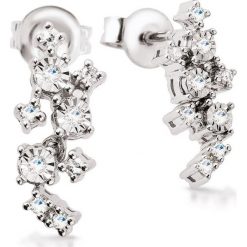 Kolczyki damskie: RABAT Kolczyki Białe Złoto – złoto białe 375, Diament 0,07ct