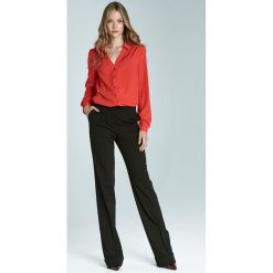 Czarne spodnie bootcut z mankietem. Czarne spodnie damskie NIFE, s, z elastanu. Za 149,00 zł.