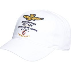 Czapka AERONAUTICA MILITARE. Brązowe czapki męskie Aeronautica Militare, z haftami, z tkaniny. Za 200,00 zł.