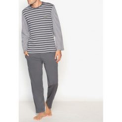 T-shirty męskie: Pidżama z górą w paski z długim rękawem 100% bawełna