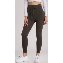 Khaki Legginsy Bolireisis. Brązowe legginsy damskie Renee, s, bez wzorów. Za 59,99 zł.