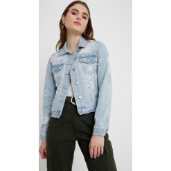 Kurtki damskie: Miss Selfridge EMBELISHED TRUCKER Kurtka jeansowa blue