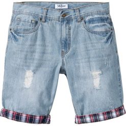 Bermudy Loose Fit bonprix jasnoniebieski "used". Niebieskie jeansy męskie bonprix, m, bez wzorów. Za 89,99 zł.