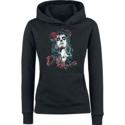De La Muerte Bluza z kapturem damska czarny. Czarne bluzy damskie z kieszeniami marki De La Muerte, m, z nadrukiem, z kapturem. Za 62,90 zł.