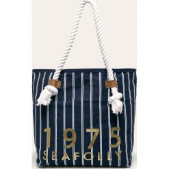 Seafolly - Torebka. Niebieskie torebki klasyczne damskie Seafolly, bez wzorów, z bawełny, casualowe, na ramię, duże, bez dodatków. W wyprzedaży za 129,90 zł.