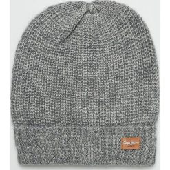 Pepe Jeans - Czapka. Szare czapki damskie marki Pepe Jeans, z wełny. W wyprzedaży za 99,90 zł.