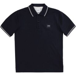 Boss - Polo dziecięce 164-176 cm. Niebieskie t-shirty chłopięce Boss, bez wzorów, z bawełny, z krótkim rękawem. Za 219,90 zł.