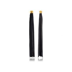 Long Tassel Leather Earrings in Gold. Żółte kolczyki damskie marki Joccos design, srebrne. Za 180,00 zł.