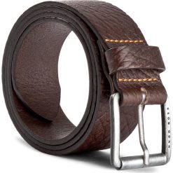 Pasek Męski BOSS - Jobir 50379582 Dark Brown 202. Brązowe paski męskie marki Boss, w paski, ze skóry. W wyprzedaży za 229,00 zł.