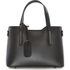 Torebki klasyczne damskie: Skórzana torebka w kolorze czarnym – 30 x 22 x 12 cm
