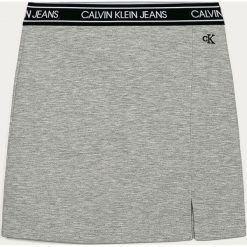 Calvin Klein Jeans - Spódnica dziecięca 128-176 cm. Szare spódniczki dziewczęce Calvin Klein Jeans, bez wzorów, z elastanu, mini, rozkloszowane. Za 229,90 zł.