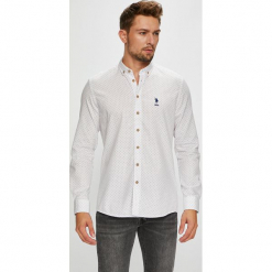 U.S. Polo - Koszula. Szare koszule męskie na spinki marki U.S. Polo, l, z bawełny, button down, z długim rękawem. W wyprzedaży za 299,90 zł.