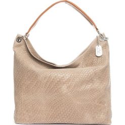 Torebki klasyczne damskie: Skórzana torebka w kolorze szarobrązowym – 38 x 35 x 13 cm