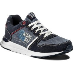 Sneakersy ACTION BOY - BP40-7298 Granatowy. Niebieskie trampki chłopięce marki Action Boy, bez wzorów, ze skóry ekologicznej, na sznurówki. W wyprzedaży za 79,99 zł.