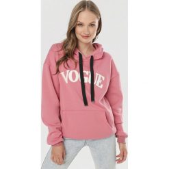 Różowa Bluza Adravia. Różowe bluzy damskie Born2be, xl, bez wzorów, bez rękawów, z kapturem. W wyprzedaży za 79,99 zł.