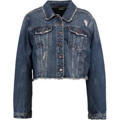 Bomberki damskie: City Chic RAW EDGE Kurtka jeansowa mid denim