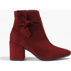 Botki bordowe Stella. Szare botki damskie marki Badura, z materiału. Za 230,99 zł.