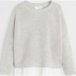 Mango Kids - Sweter dziecięcy Mixy 110-164 cm. Różowe swetry dziewczęce z bawełny, z okrągłym kołnierzem, długie. Za 89,90 zł.