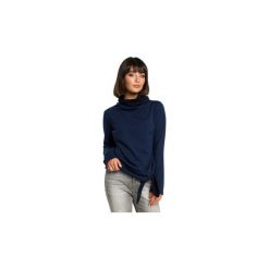 Bluzy Be B085 Bluza z wiązaniem na boku. Czarne bluzy damskie marki BE, s, bez wzorów, bez rękawów, bez kaptura. Za 119,00 zł.