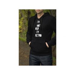 I'm not old męska czarna bluza z kapturem. Czarne bluzy męskie marki One mug a day, s, bez wzorów, z bawełny, z kapturem, bez rękawów, z kapturem. Za 179,00 zł.