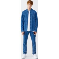 Jeansy slim comfort fit. Niebieskie jeansy męskie marki Pull&Bear, m, bez wzorów. Za 89,90 zł.