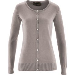 Kardigany damskie: Sweter rozpinany z domieszką jedwabiu bonprix brunatny