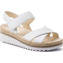 Espadryle GABOR - 23.728.21 Weiss. Białe espadryle damskie Gabor, bez wzorów, ze skóry, bez obcasa. W wyprzedaży za 279,00 zł.