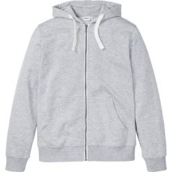 Bluza rozpinana z kapturem z bawełny organicznej, przyjazna dla środowiska bonprix jasnoszary melanż. Szare bluzy męskie bonprix, s, bez wzorów, z bawełny, z kapturem, bez rękawów, z kapturem. Za 109,99 zł.