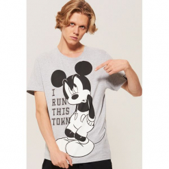T-shirt Mickey Mouse - Szary. Szare t-shirty męskie marki House, l, z motywem z bajki. Za 59,99 zł.