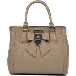 Torebki klasyczne damskie: Skórzana torebka w kolorze ciemnobeżowym – (S)22 x (W)28 x (G)14 cm