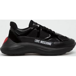Love Moschino - Buty. Czarne buty sportowe damskie Love Moschino, bez wzorów, ze skóry, sportowe. Za 899,90 zł.