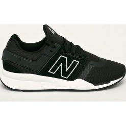 New Balance - Buty GS247FR. Czarne trampki chłopięce New Balance, bez wzorów, z gumy, sportowe, z okrągłym noskiem, na sznurówki. W wyprzedaży za 219,90 zł.